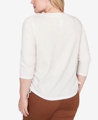 Petite Mount Laurel Asymmetric Floral Side Tie Top