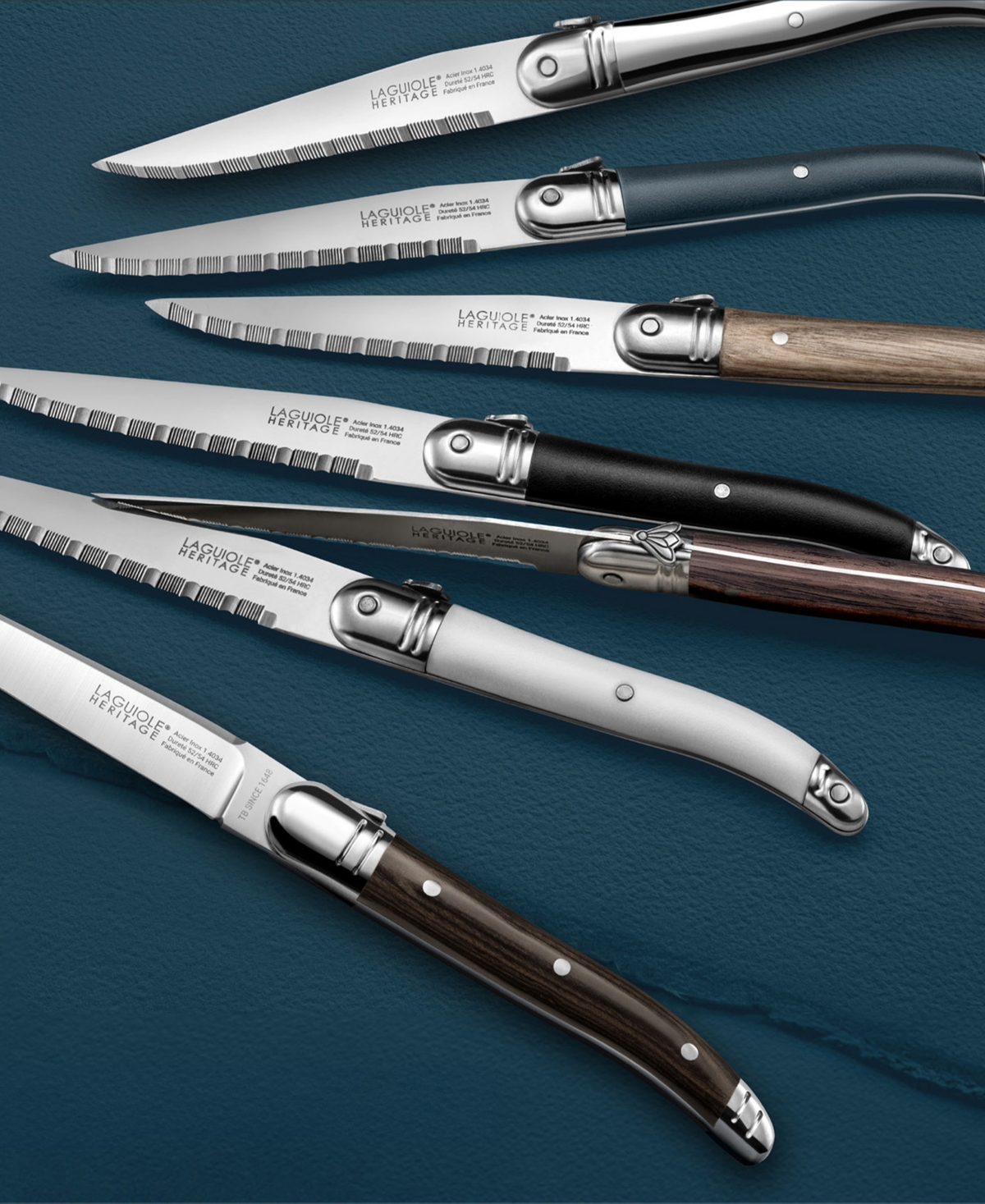 Laguiole Heritage Stainless Steel 6-pc. Steak Knife Set In Black