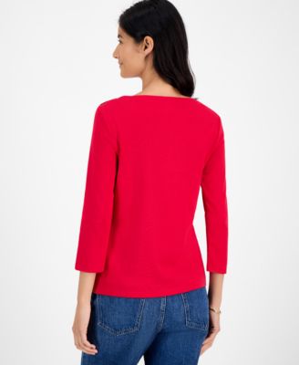 Women's Boat-Neck 3/4-Sleeve Top