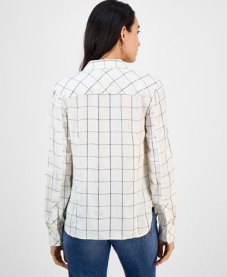 Women's Grid-Print Utility Shirt