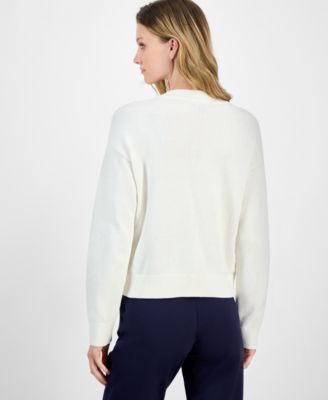 Women's Cotton Snowflake-Motif Sweater