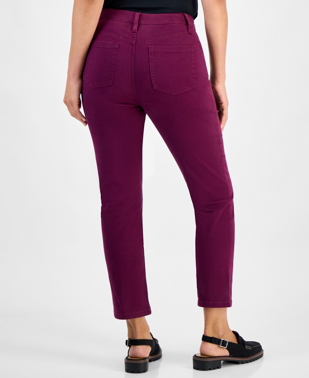Style & Co Petite Colored Demin Straight-Leg Short Jeans, Macy's Exclusive