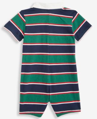 Baby Boys Rugby Striped Collared Sunsuit, Macy's Exclusive