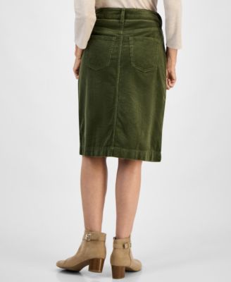 Petite Corduroy Midi Skirt, Macy's Exclusive