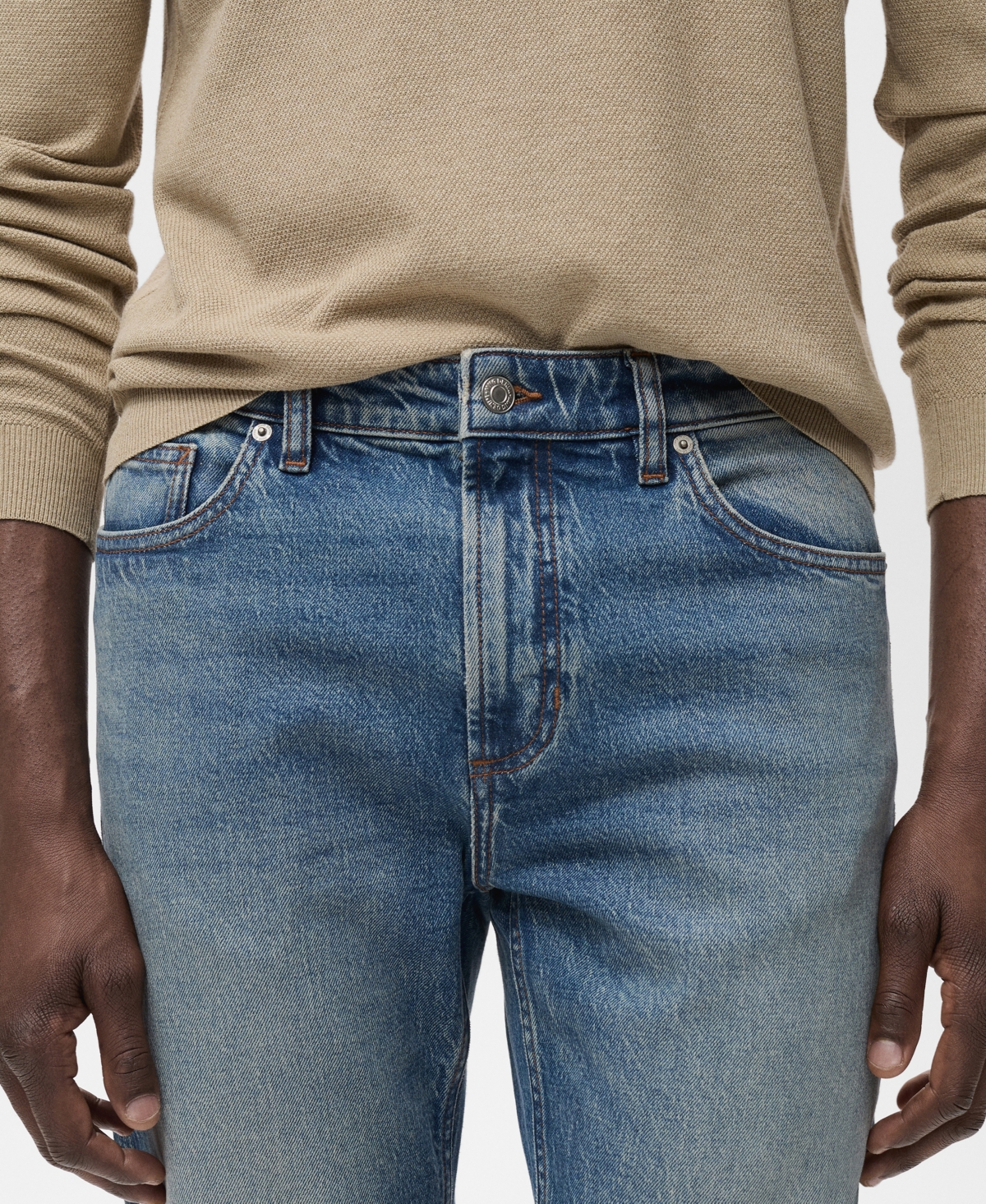 Mango Ben Tapered Jeans In Blue