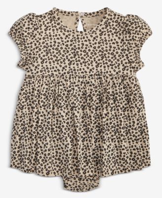 First Impressions - Baby Girls Leopard-Print Skirted Sunsuit