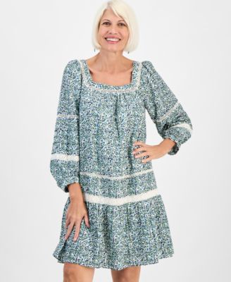 Petite Floral Vines Romantic Lace Dress, Macy's Exclusive