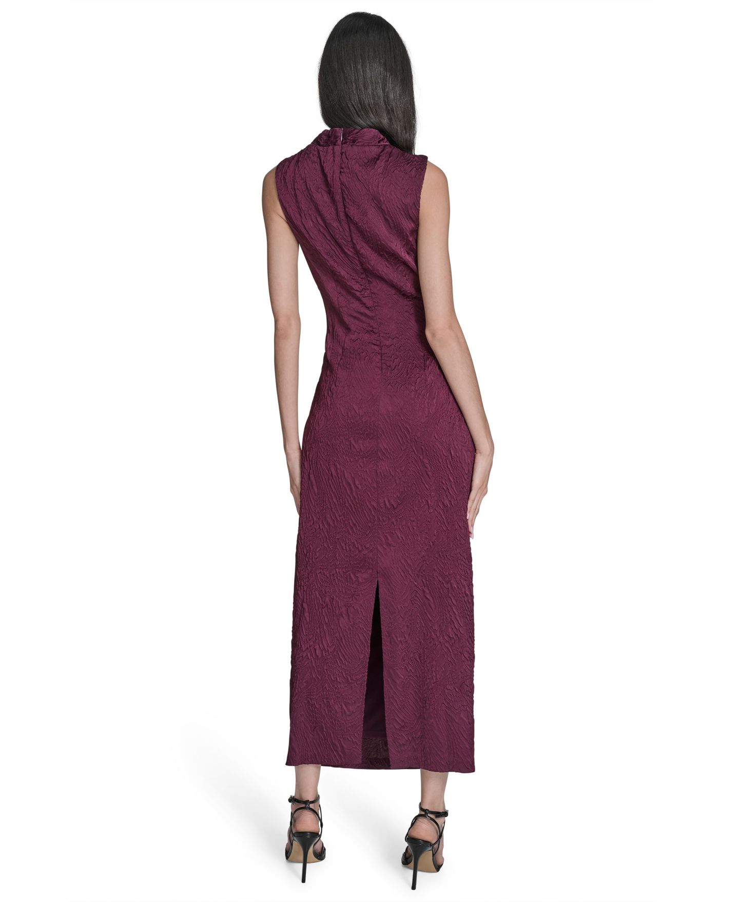 Женское платье Vince Camuto Novelty Knit High Cowl Neck Ruche Waist Bodycon, цвет: Бордовый — фото 5