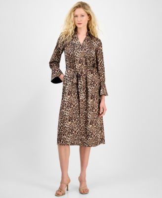 julia jordan - Women's Printed Tie-Waist Midi Dress