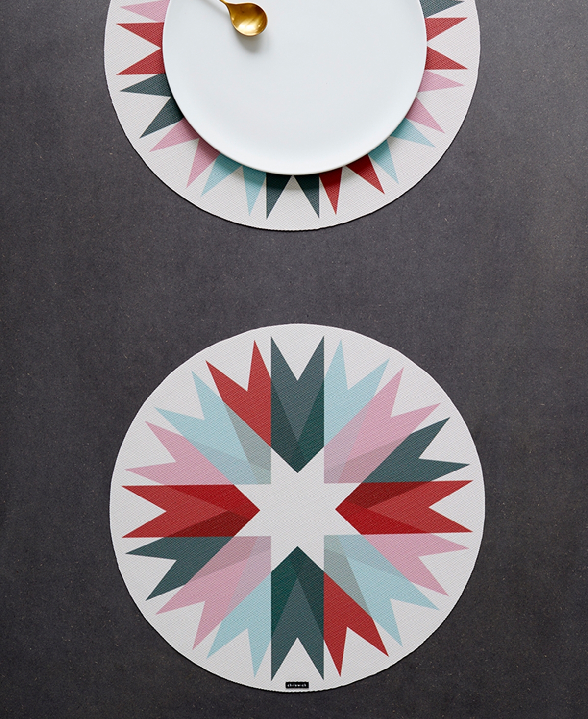 Chilewich Bow-print 15" Round Placemat In Multi