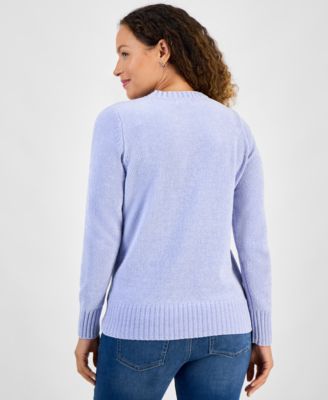 Petite Chenille Crewneck Sweater, Created for Macy's