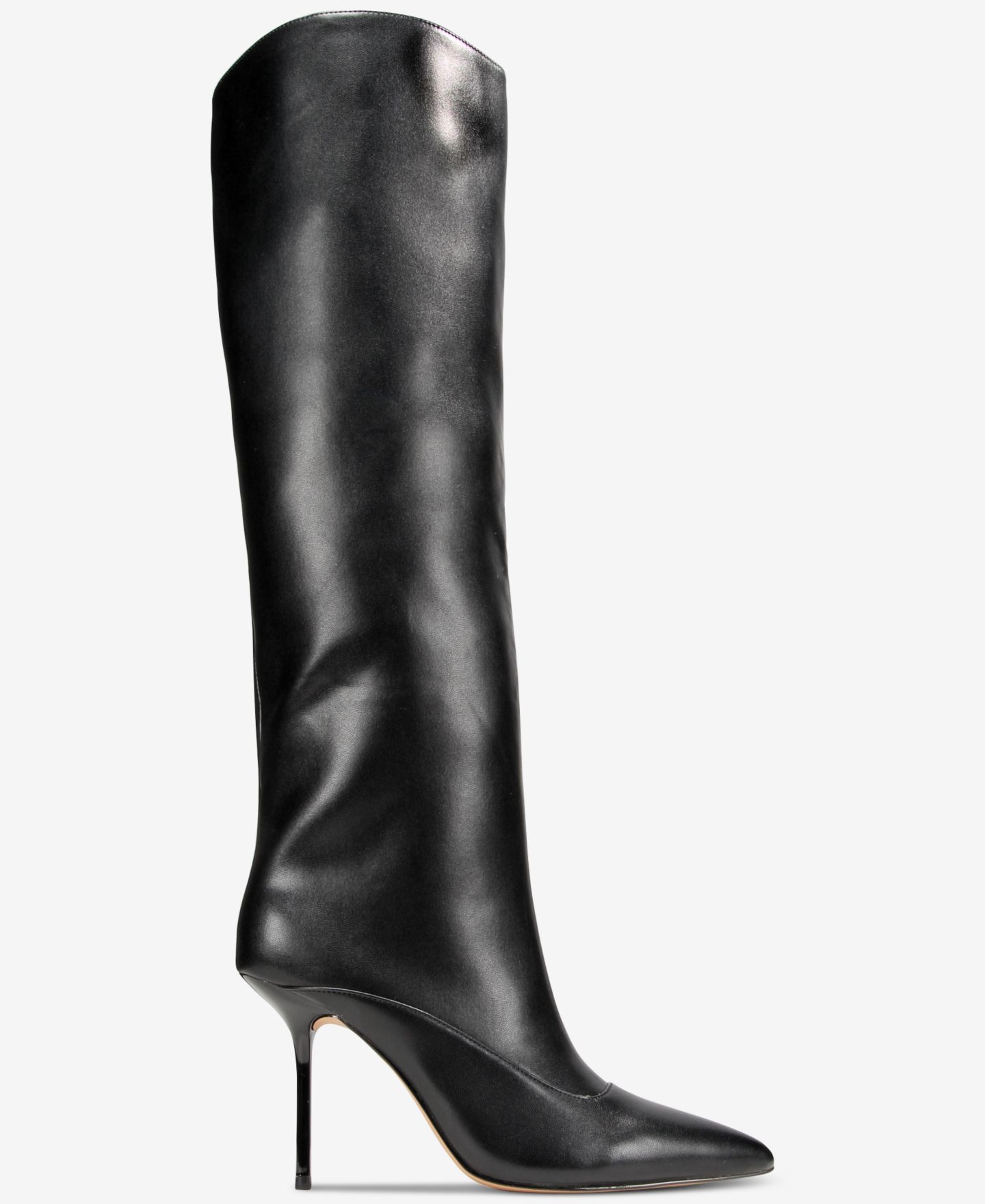 Женские ботинки AAJ By Aminah Isabella Tall Shaft Dress Boots, цвет: Чёрный кожаный — фото 2