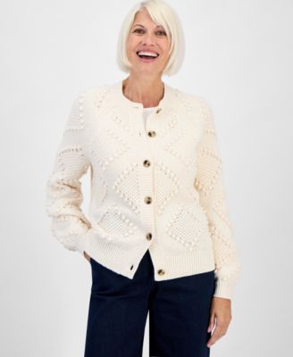 Style & Co - Petite Pom Pom Pattern Cardigan