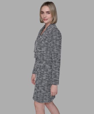 Women's Metallic Knit Tweed Jacket