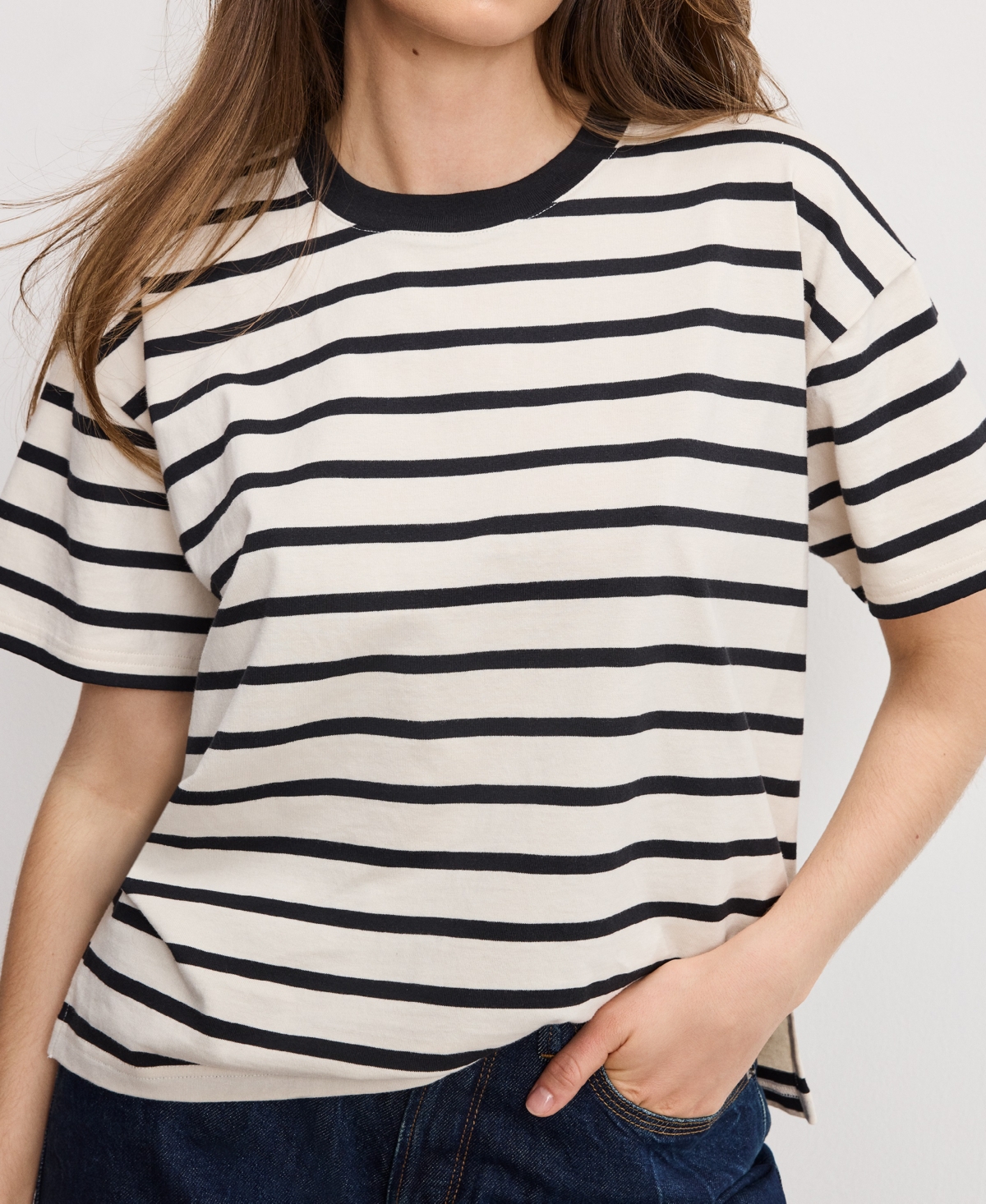 Good American Cotton Oversized Tee In Multi
