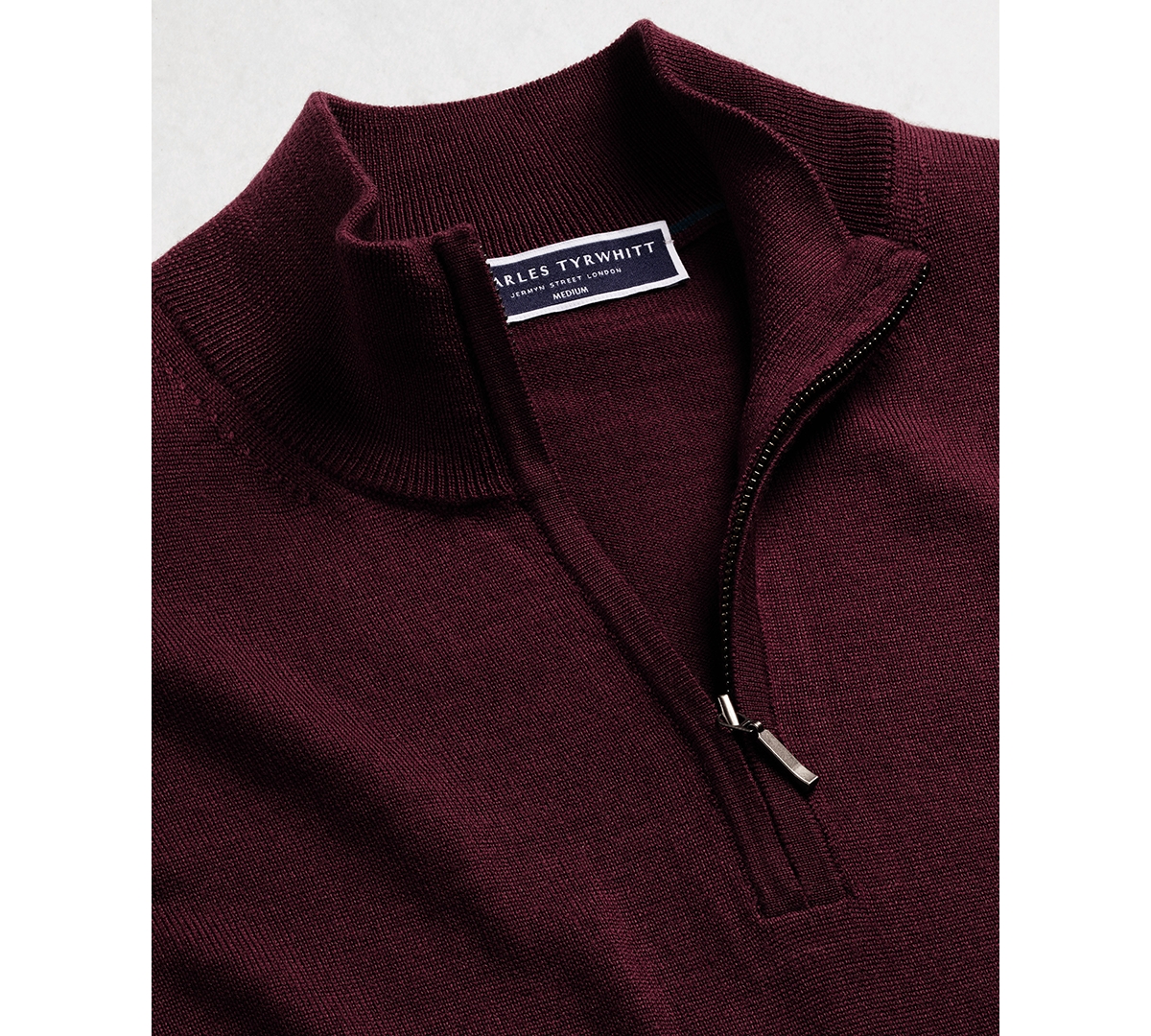 Charles Tyrwhitt Men's Long Sleeve Quarter-Zip Merino Wool Sweater