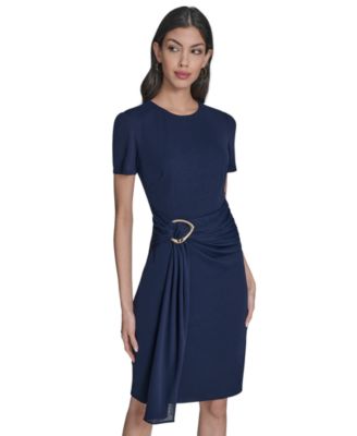 Women's Knit Bodycon Dress With Hardware Detail
