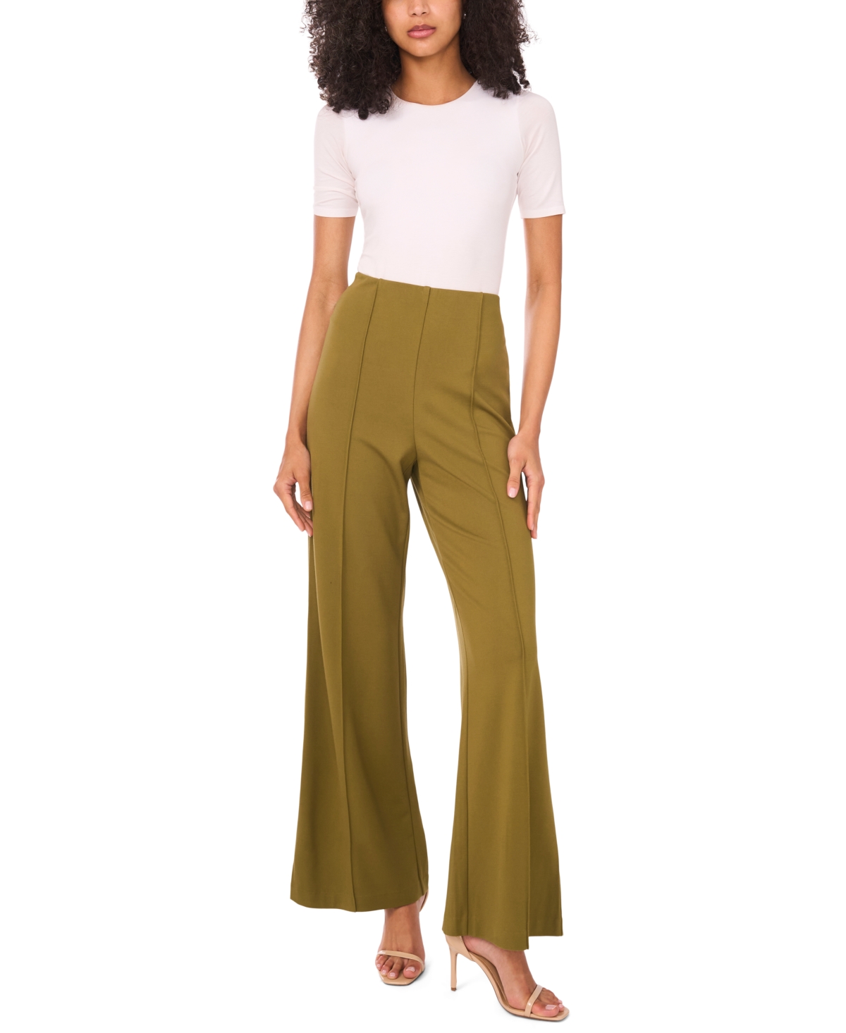Sam & Jess Women's Ponte Wide Leg Pants In Green