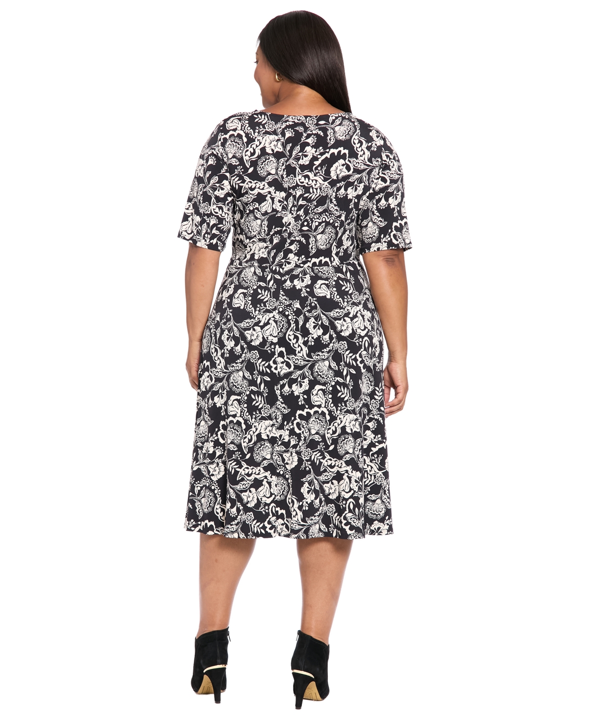London Times Plus Size Keyhole Dress In Animal Print