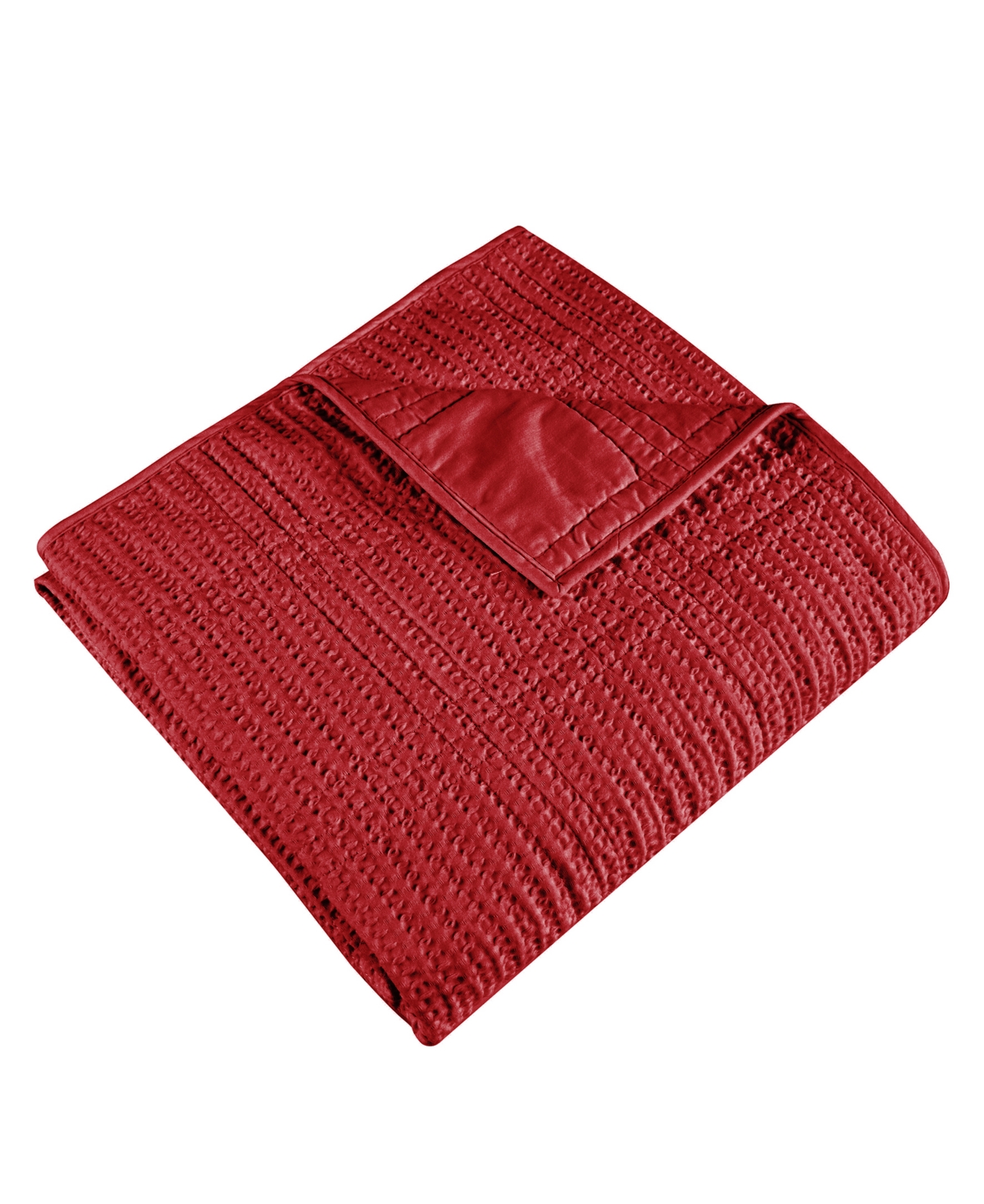 Levtex Cloud Waffle Textured Quilted Throw, 50" X 60" In Red