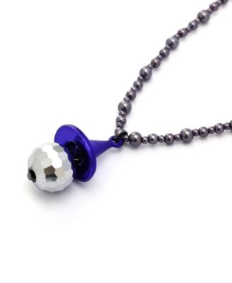 Faux Stone Witch Hat Disco Ball Pendant Layered Necklace