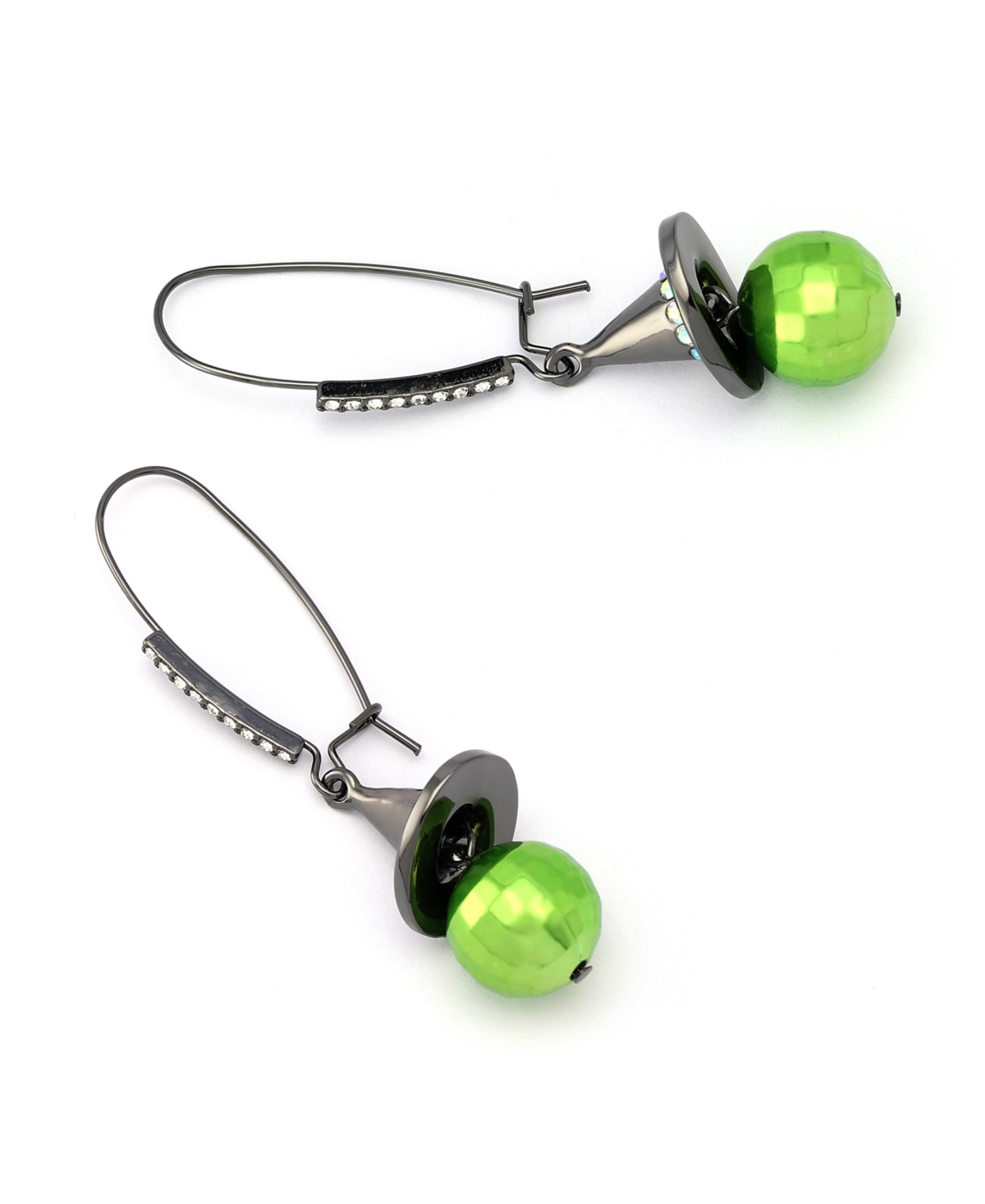 Betsey Johnson Faux Stone Witch Hat Disco Ball Dangle Earrings
