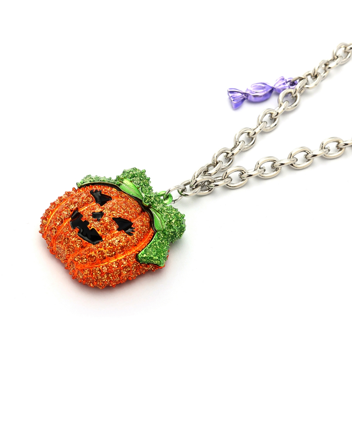 Betsey Johnson Orange Pumpkin Pendant Necklace