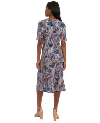 Petite Jersey Side-Tie Fit & Flare Midi Dress