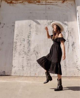 Women's Suede Leather Western Cowboy Booties