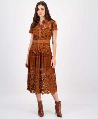 RACHEL Rachel Roy - Women's Jolene Collared Lace Midi Dress