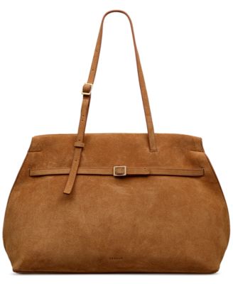 The Christina Large Suede Zip Top Shoulder Bag