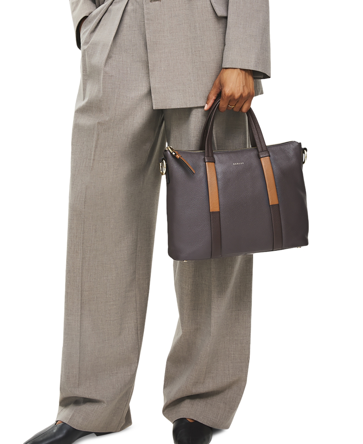 Radley London Waterloo Way Medium Zip Top Satchel Bag In Gray