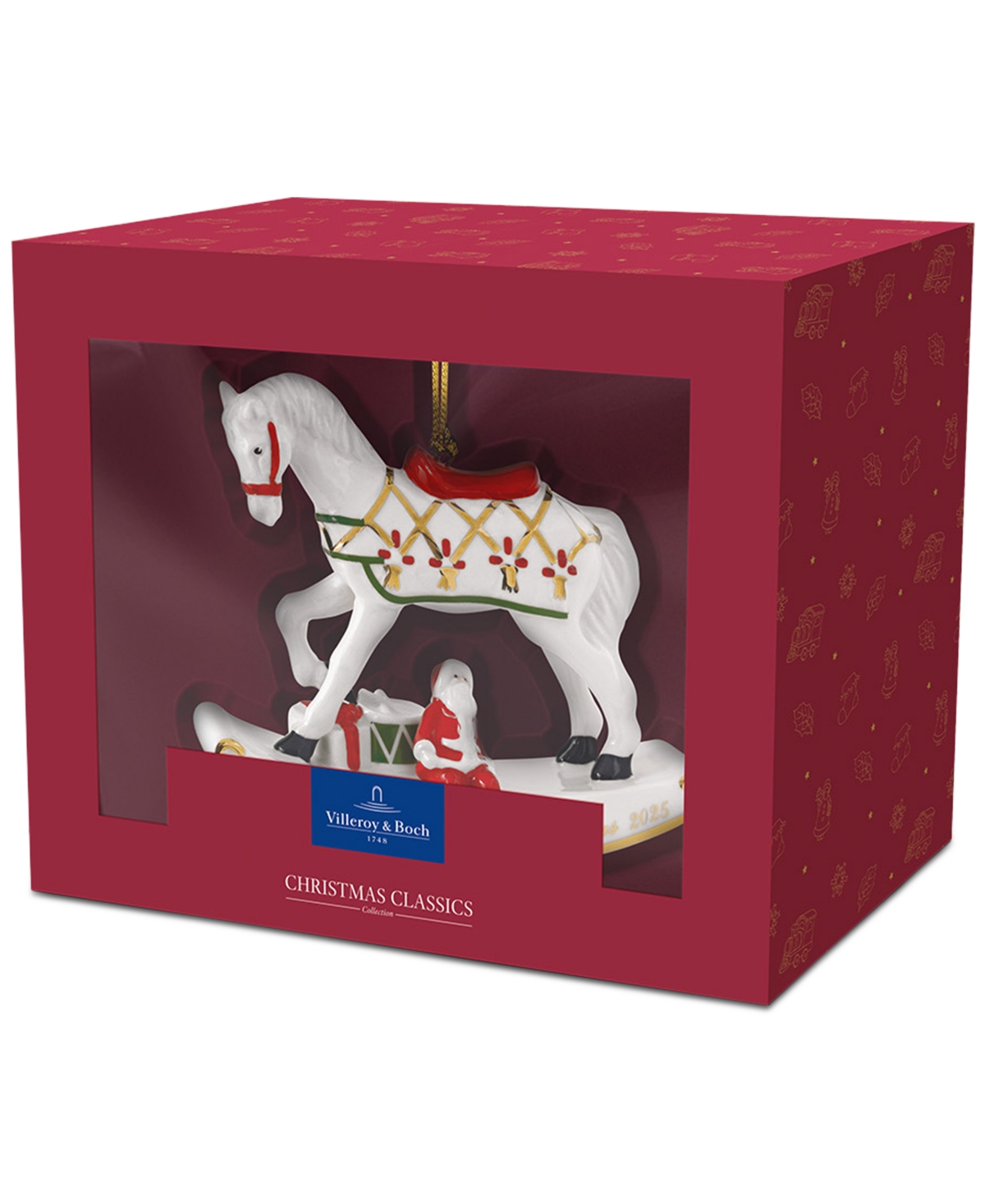 Villeroy & Boch 2025 Christmas Classics Annual Rocking Horse Ornament In White