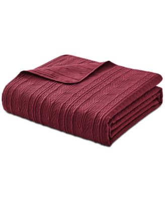 Cable-Knit Pinsonic Microfiber 3-Pc. Quilt Set, Full/Queen