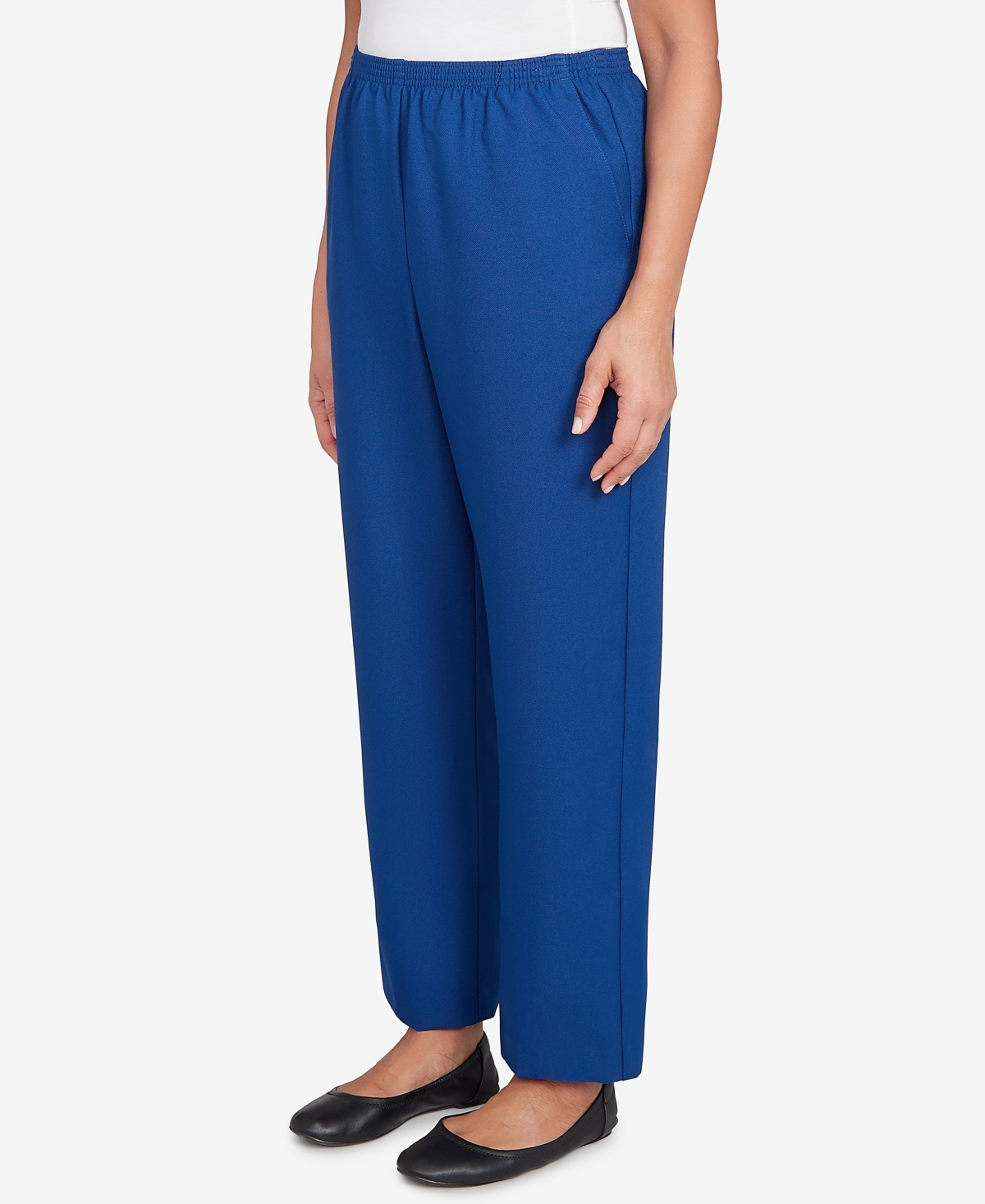 Alfred Dunner Women's Classic Poly Accord Short Length Pants In Blue