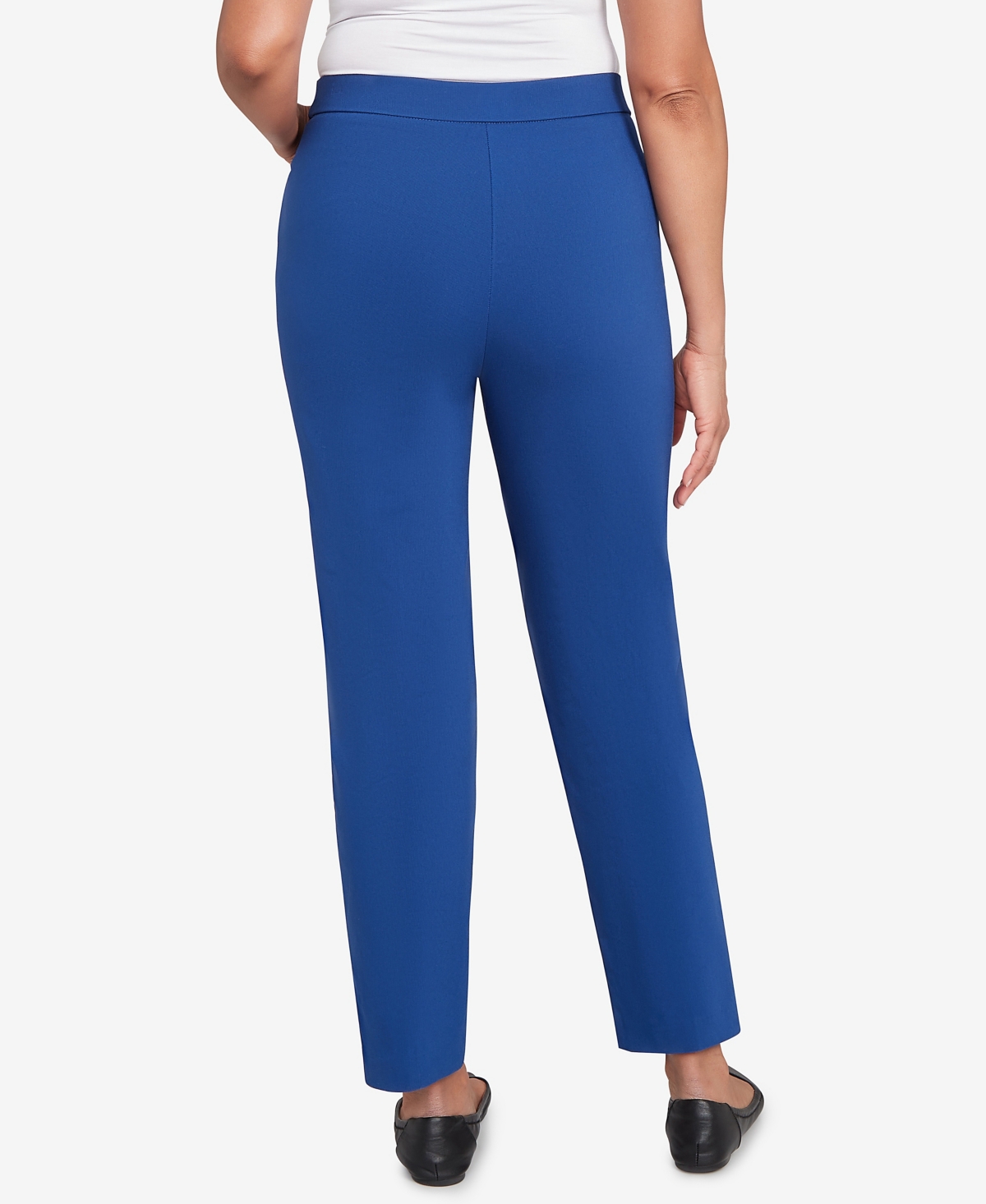 Alfred Dunner Women's Classic Poly Accord Short Length Pants In Blue