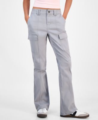Juniors' High-Rise Twill Bootcut Cargo Pants 