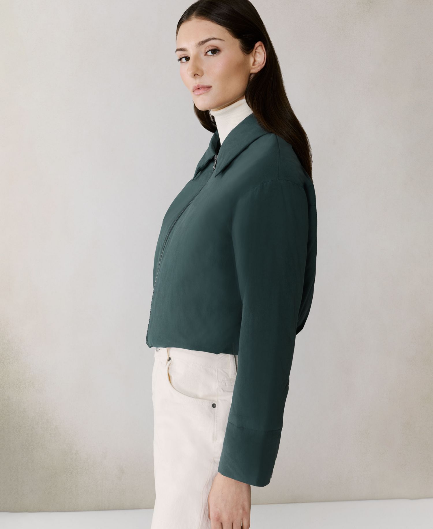Women's Short Zip-Up Puffer Jacket