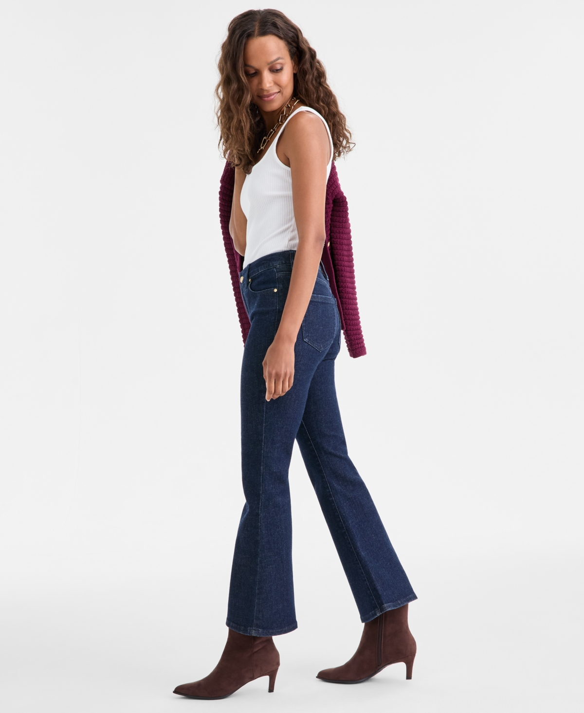 I.n.c. International Concepts Petite High-Rise Flare-Leg Jeans, Macy's Exclusive