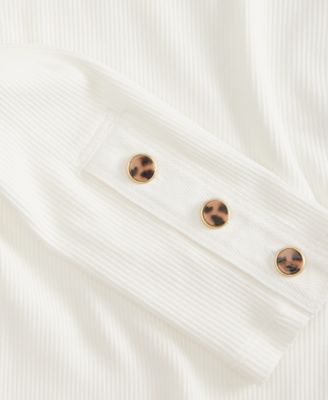 Women's Button-Cuff Boatneck Top, Macy's Exclusive