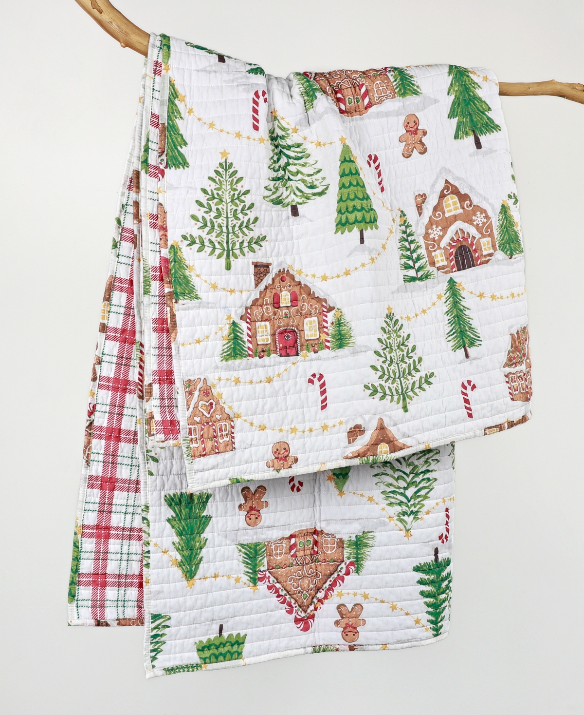 Levtex Gingerbread Village Reversible Quilted Throw, 50" X 60" In Multi