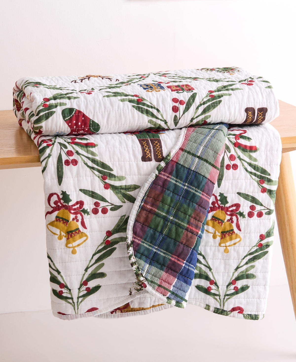 Levtex Festive Nutcrackers Reversible Quilted Throw, 50" X 60" In Multi