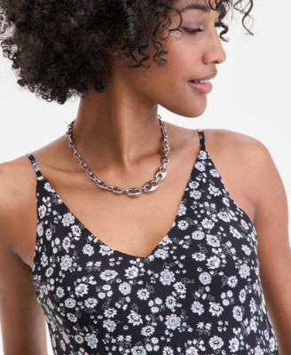 Women's Floral-Print Double V-Neck Tank, Macy's Exclusive