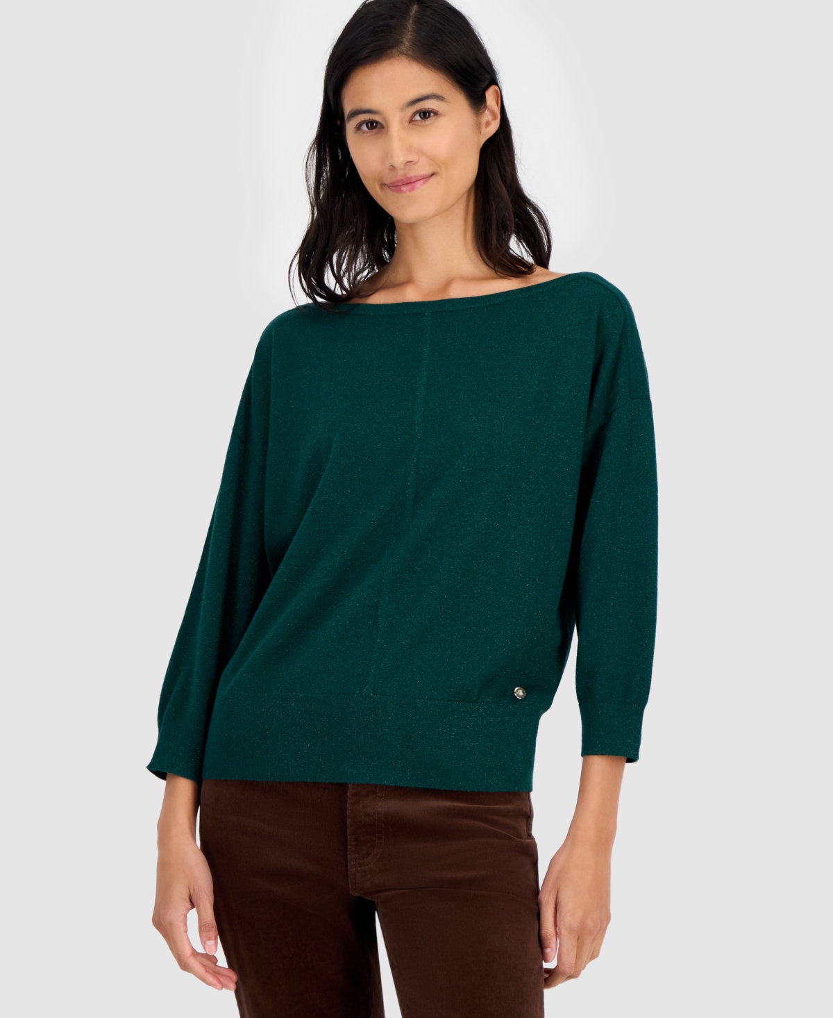 Tommy Hilfiger Women's Dolman-Sleeve Boat-Neck Shine Sweater