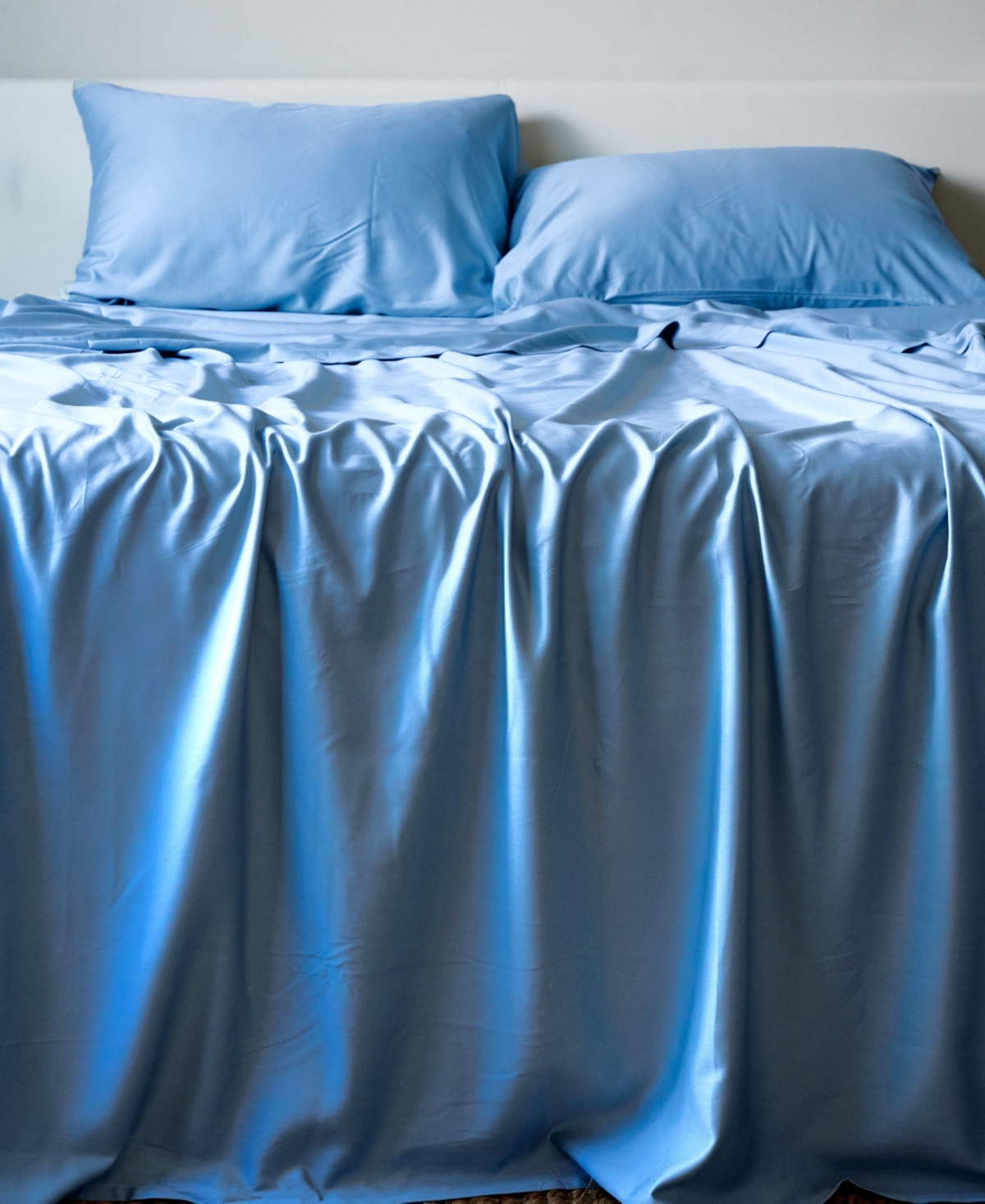 Bedvoyage Luxury Viscose From Bamboo Pillowcase Pair, Standard In Blue