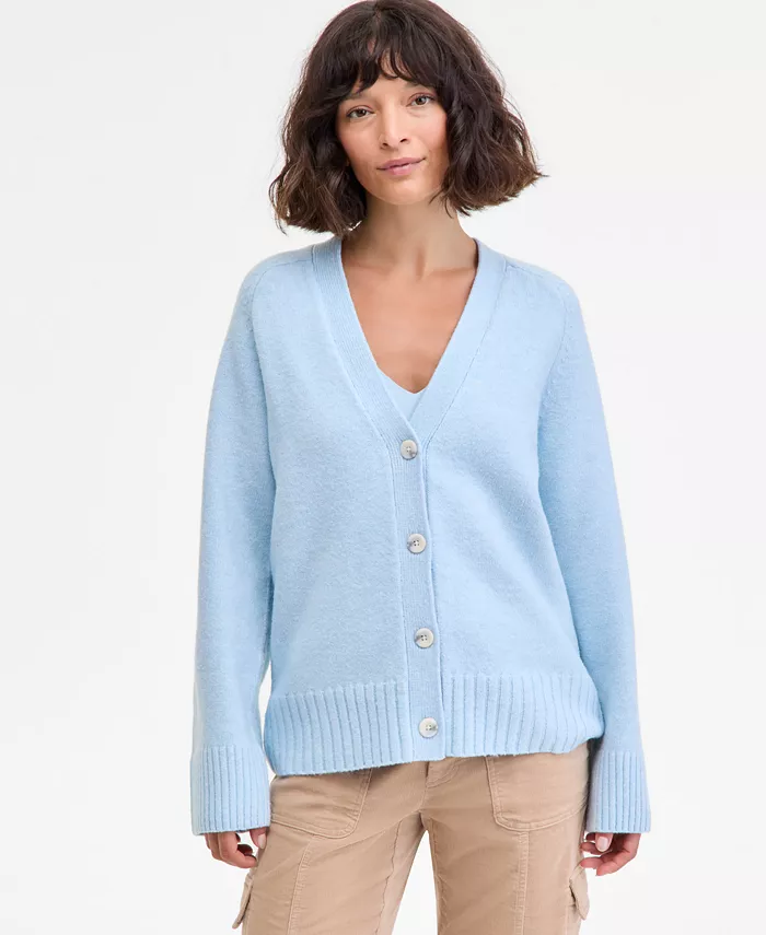 Women's Saddle Sleeve V-Neck Cardigan - thumbnail 10