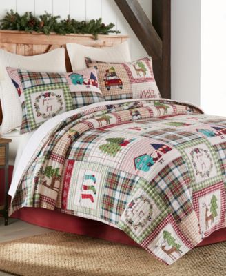 for Christmas Festive Plaid 3-Piece Quilt Set, King