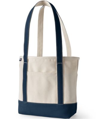 Medium 5 Pocket Open Top Long Handle Canvas Tote Bag
