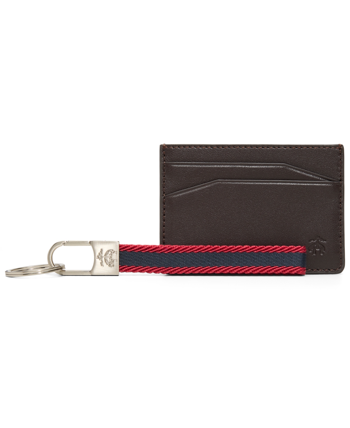 Brooks Brothers Men's Cardholder And Keychain Set In Brown