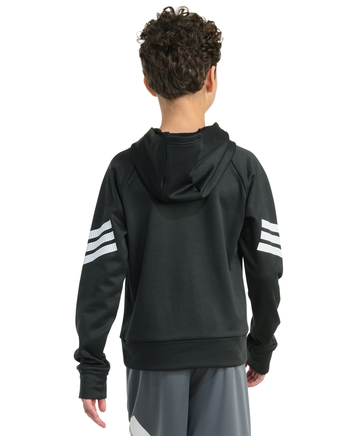 Adidas Originals Big Boys Long Sleeve Pull-on Hoodie Sweatshirt In Black
